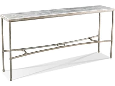 Sherrill Occasional Masterpiece Eclipse 66&quot; Rectangular Stone Onyx Platinum Leaf Console Table SHO965886