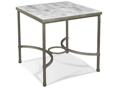 Sherrill Occasional Masterpiece Eclipse 24" Square Stone Onyx Platinum Leaf End Table SHO965887