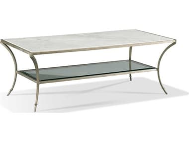 Sherrill Occasional Infinity Carlyle 62" Rectangular Marble Platinum Leaf Cocktail Table SHO966008