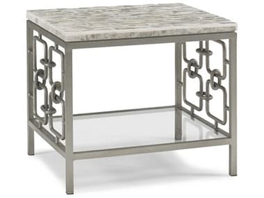 Sherrill Occasional Masterpiece Infinity Gypsos 28" Rectangular Stone Champagne Gold Gypsum End Table SHO966063