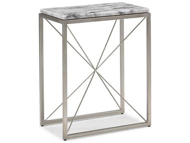 Sherrill Occasional Masterpiece 20" Burst Rectangular Stone Champagne Gold End Table SHO967130