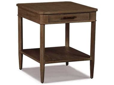 Sherrill Occasional Fulton 23" Rectangular Wood Carob Brown Champagne Textured Side Table SHO969372CB