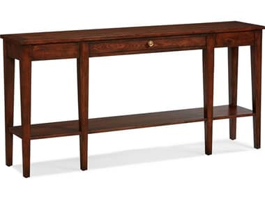 Sherrill Occasional Branson 66" Rectangular Wood Umber Antiqued Brass Console Table SHO969420