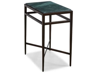 Sherrill Occasional Masterpiece Francisco 14" Rectangular Marble Tikal Green Aged Bronze Accent Table SHO969464