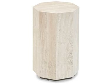 Sherrill Occasional Masterpiece Castel 14" Hexagon Marble Grey Silver Accent Table SHO969486
