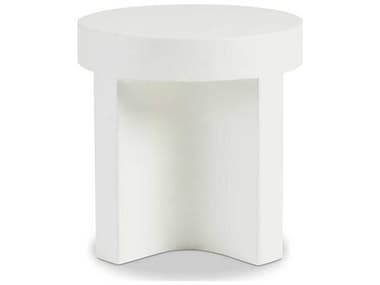 Sherrill Occasional Voyage Maison Lavish Cara 22" Round Concrete White End Table SHOVMA039W