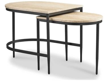 Sherrill Occasional Voyage Maison lodie 23&quot; Wood Black Nesting Tables SHOVMA430