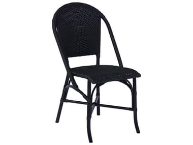 Sika Design Alu Affaire Aluminum Sofie Stackable Bistro Side Chair in Black/Cappuccino Dots SIK7166CPBL4