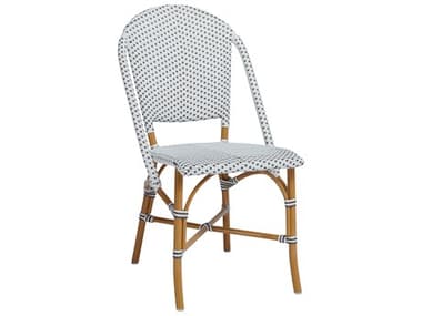Sika Design Alu Affaire Aluminum Almond Sofie Stackable Bistro Side Chair in White/Cappuccino Dots SIK7166CPWH5