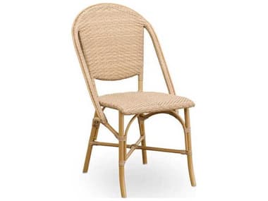Sika Design Alu Affaire Aluminum Natural with Natural Dot Rattan Sofie Stackable Dining Side Chair SIK7166NTNT5
