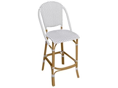 Sika Design Alu Affaire Aluminum Almond Sofie Stackable Bar Stool in White/Cappuccino Dots SIK7168CPWH5