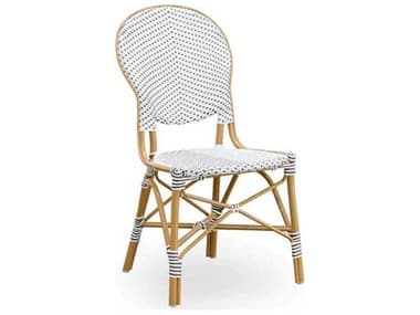 Sika Design Alu Affaire Aluminum Natural White with Cappuccino dot Almond Isabell Dining Side Chair SIK7180CPWH5