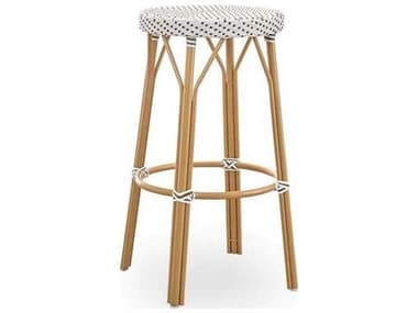 Sika Design Alu Affaire Aluminum Rattan Natural White with Cappuccino dot Almond Simone Bar Stool SIK7184CPWH5