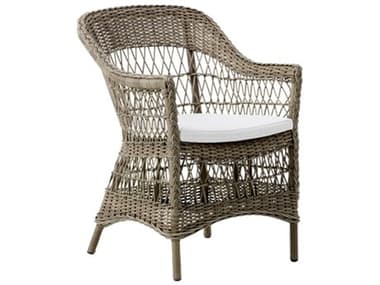 Sika Design Georgia Garden Wicker Antique Cushion Charlot Outdoor Dining Arm Chair SIK9190T