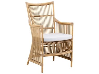 Sika Design Exterior Aluminum Rattan Natural Davinci Dining Arm Chair in Tempotest Canvas White SIKKITSDE115NUHOME15