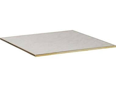 Sika Design Alu Affaire Brass Strapping Slim Genoa 27'' Square Faux Marble Laminate French Cafe Table Top SIKS060311
