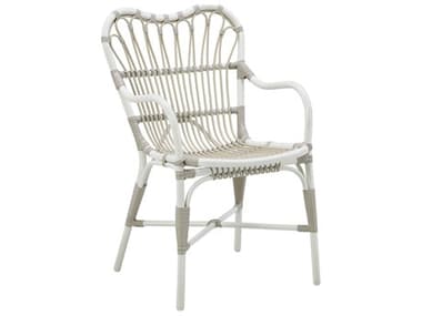 Sika Design Exterior Aluminum Dove White Margaret Stackable Dining Arm Chair SIKSDE103DO