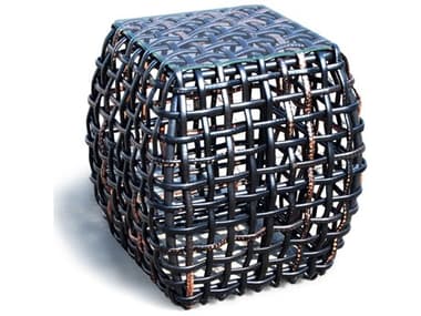 Skyline Design Dynasty Black Mushroom Aluminum Square End Table SK22385BMNPGL