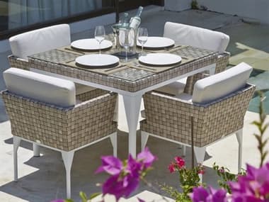 Skyline Design Brafta Seashell Aluminum Dining Set SK22938SSFF5PC