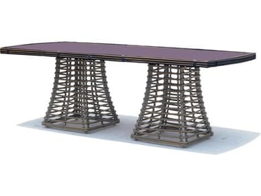 Skyline Design Ruby Kubu Mushroom Aluminum Rectangular Dining Table SK23673KMNPGL