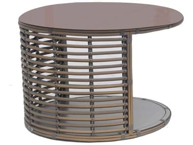 Skyline Design Ruby Kubu Mushroom Aluminum Oval Dining Table SK23824KMNPGL