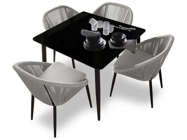 Skyline Design Rodona Polystrand Grey; Aluminum Dining Set SK24160CMARO5PC