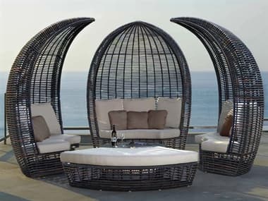 Skyline Design Halo Black Mushroom Aluminum Cushion Lounge Bed SK84886BMNP5PC