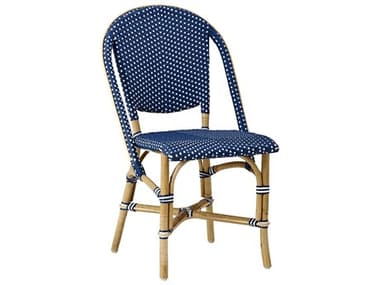Sika Indoor Affaire Sofie Bistro Rattan Blue Side Dining Chair SKA9166WHLU