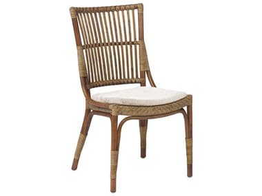 Sika Indoor Originals Rattan Brown Upholstered Armless Dining Chair & Sand Cushion Set SKAKIT1011AA631