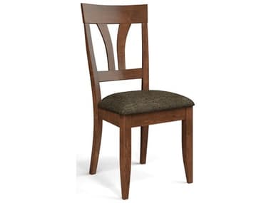 Saloom Kelly Beech Wood Brown Upholstered 21.25"W Armless Dining Chair SLM56SUWALNUTNEWS