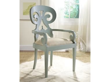 Somerset Bay Mahogany Wood Blue Upholstered Arm Dining Chair SMBSB203