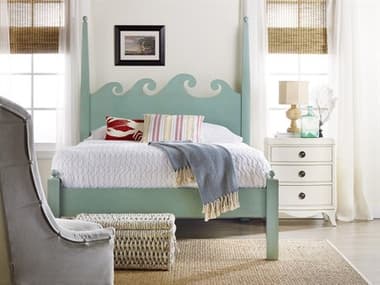 Somerset Bay North Shore Blue Mahogany Wood Twin Poster Bed SMBSB225TW