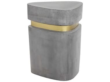 Sunpan Modern Home Mixt Grey / Gold 16'' Wide Drum Table SPN101366