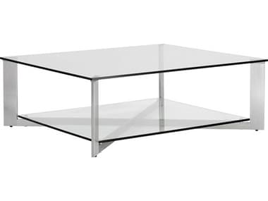 Sunpan Modern Home Ikon Silver / Brushed Steel 43'' Wide Square Coffee Table SPN101489