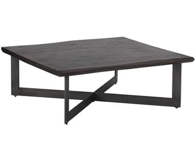 Sunpan Marley 48&quot; Square Wood Brown Antique Gunmetal Coffee Table SPN102277