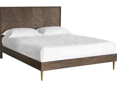 Sunpan Modern Home Zenn Brown / Brass King Platform Bed SPN102411