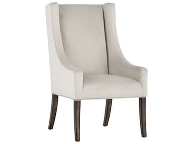 Sunpan Irongate Aiden Birch Wood Beige Fabric Upholstered Arm Dining Chair SPN102754