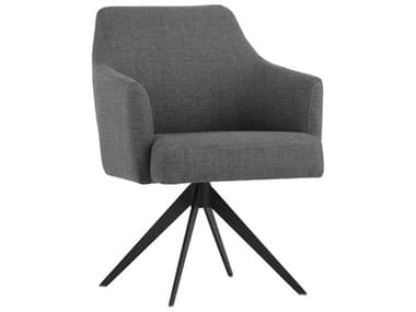Sunpan Modern Home 5west Coastal Grey / Black Arm Swivel Dining Chair SPN102825