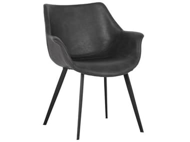 Sunpan Modern Home Junction Town Grey / Black Arm Dining Chair SPN103242