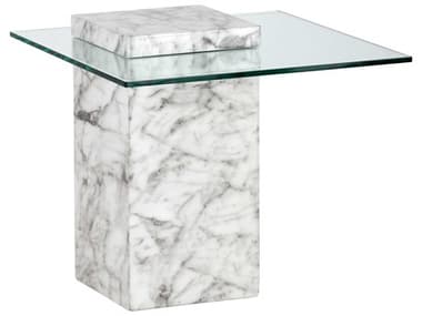 Sunpan Modern Home Mixt White 21'' Wide Square End Table SPN103334