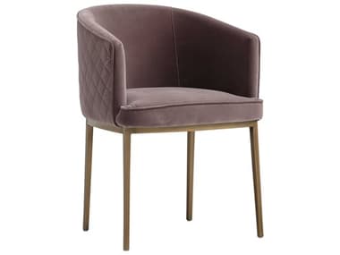 Sunpan Modern Home Mixt Blush Purple / Antique Brass Arm Dining Chair SPN103497