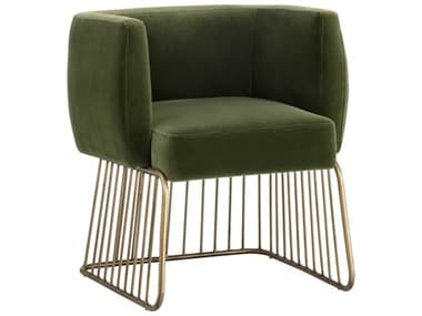 Sunpan Mixt Gala Green Fabric Upholstered Arm Dining Chair SPN103499