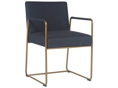 Sunpan Zenn Balford Blue Fabric Upholstered Arm Dining Chair SPN103530