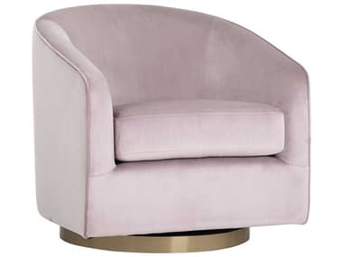 Sunpan Modern Home Hazel Blush Sky / Gold Swivel Accent Chair SPN104002