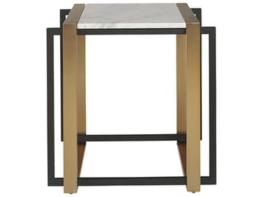 Sunpan Modern Home Ikon White / Brushed Brass 19'' Wide Square End Table SPN104027