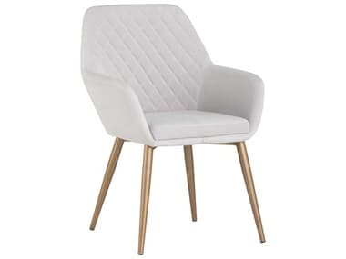 Sunpan Modern Home Urban Unity Antonio Linen / Champagne Gold Arm Dining Chair SPN104040