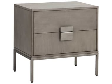 Sunpan Modern Home Mixt Grey / Antique Silver Two-Drawer Nightstand SPN104100