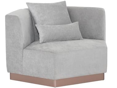 Sunpan Modern Home Club Polo Stone / Rose Gold Accent Chair SPN104282