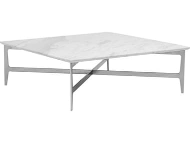 Sunpan Ikon Clearwater 47" Rectangular Marble White Polished Steel Coffee Table SPN104431