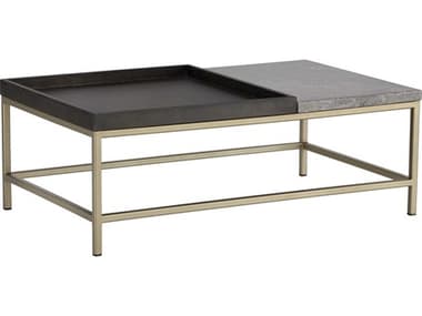 Sunpan Modern Home Artezia Grey / Gold 39'' Wide Rectangular Coffee Table SPN104618